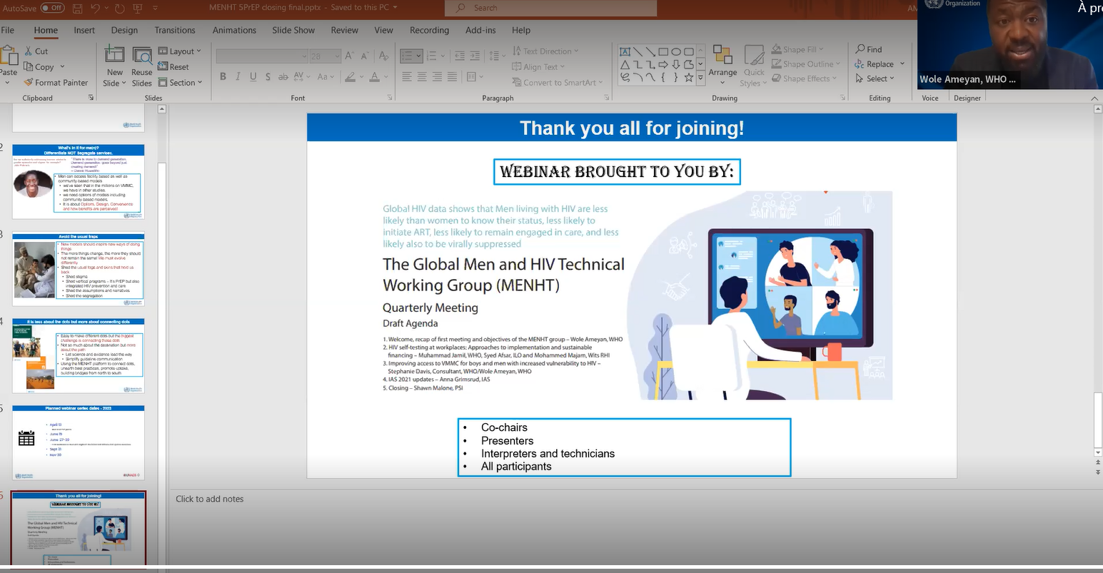 The Global Men and HIV Technical Working Group (MENHT) - Episode 6