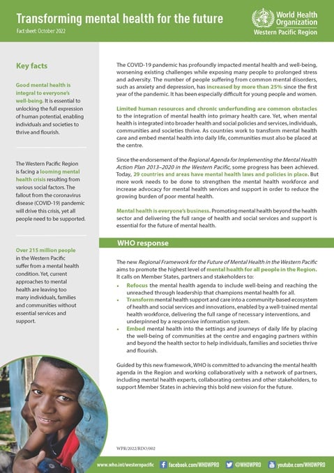 Transforming mental health for the future